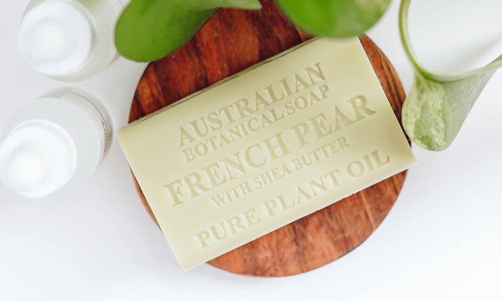 french pear soap bar lifestyle picture